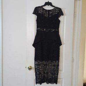 Black lacy peplum style dress